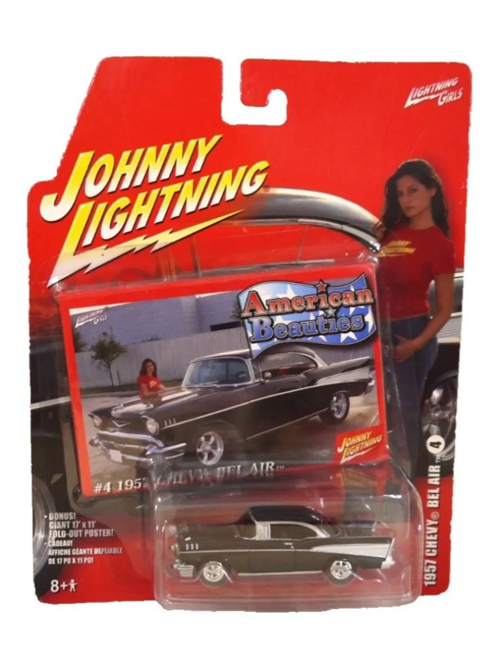 Johnny Lightning American Beauties 1957 Chevy BelAir 4 diecast car 1:64 New 2006